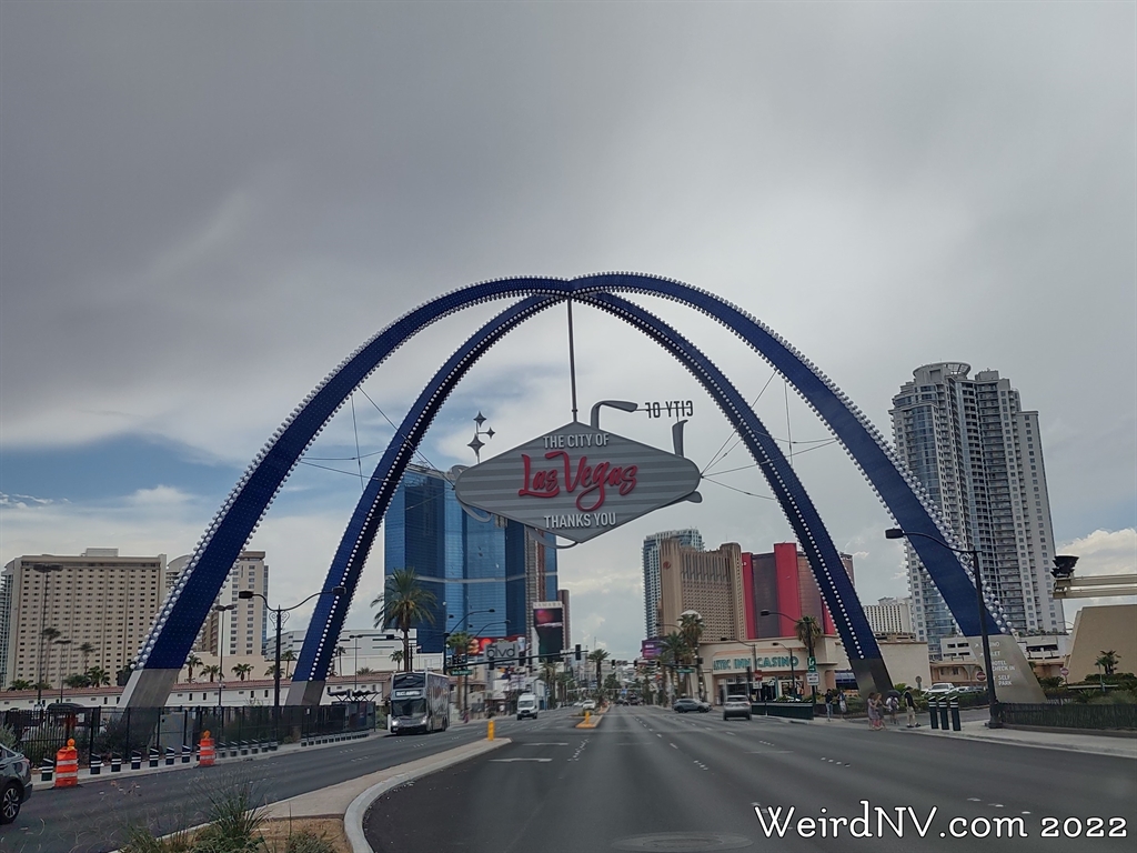 Las Vegas Boulevard Gateway Arches at Night